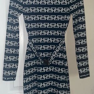 Chic Black and White Patterned Dress